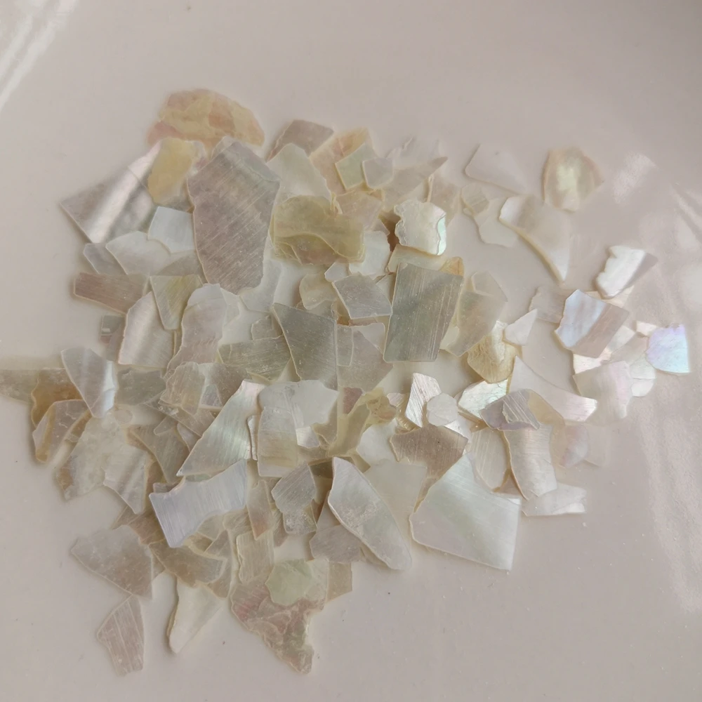 100 г/лот натуральная белая дробленая перламутровая раковина для самодельных