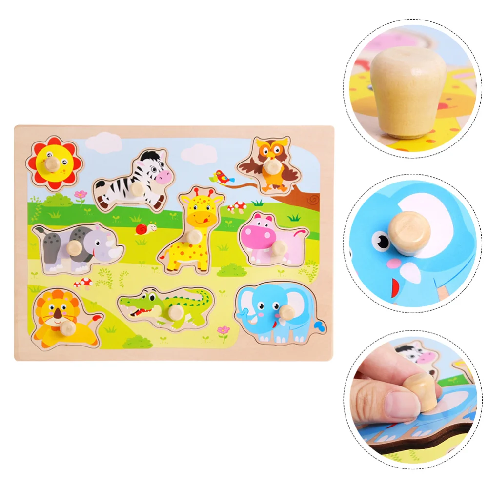 

1 Set Animals Peg Puzzles Cartoon Jigsaw Puzzle Toys Educational Toys for Kids