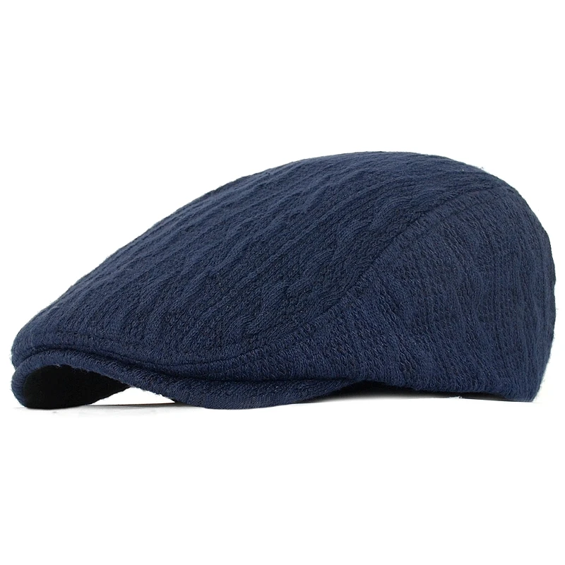 Beret Caps Fashion Knit Newsboy Cap Winter Warm Flat Hats Women Men Ivy Solid Color Duckbill Vintage Gatsby Hat | Аксессуары для