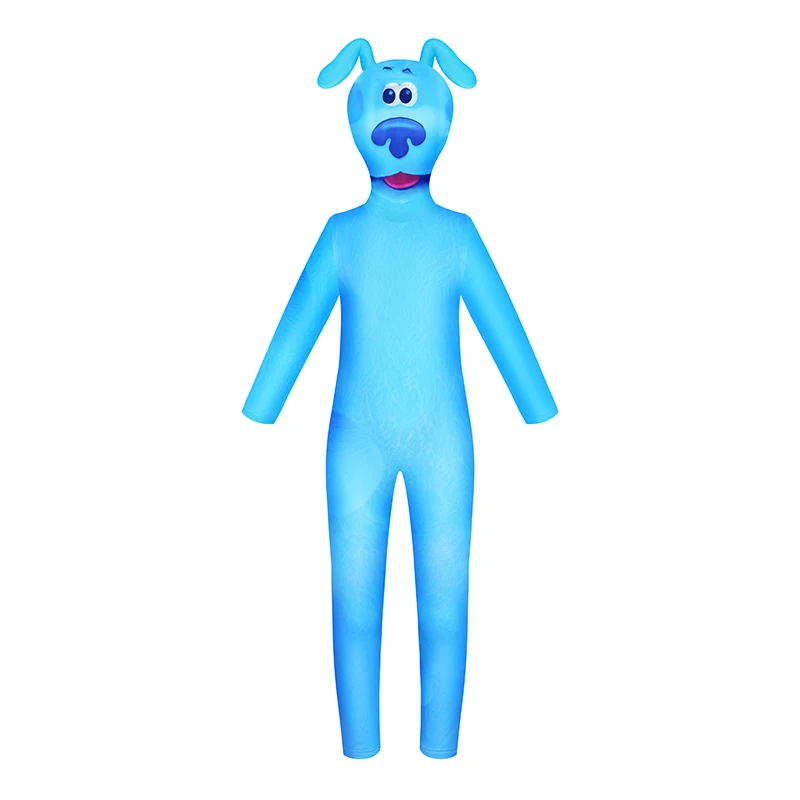 

Blue dog Children Jumpsuit Costume Kids Horror Bodysuit Child Boys Girls Halloween Cosplay Funny Party Clothing for Kids