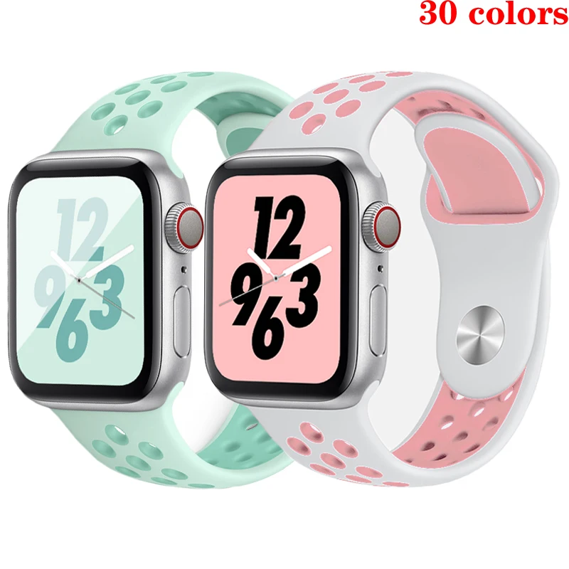 Спортивный ремешок silikon für apple watch band 4 42 мм 38 44 40 iwatch gürtel 3/2 /1 нарукавная