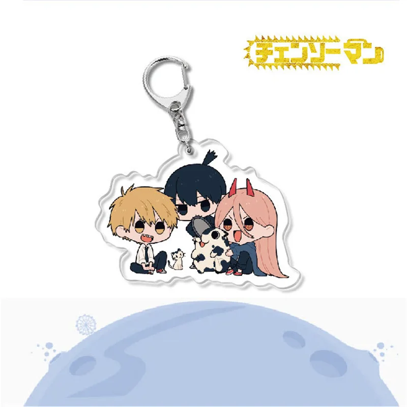Японская аниме-товары Chainsaw Man косплей Акриловый брелок Милый Дэнджи Макима Пауэр Хаякава Аки Коллекция рисованных персонажей Ключевое кольцо.
