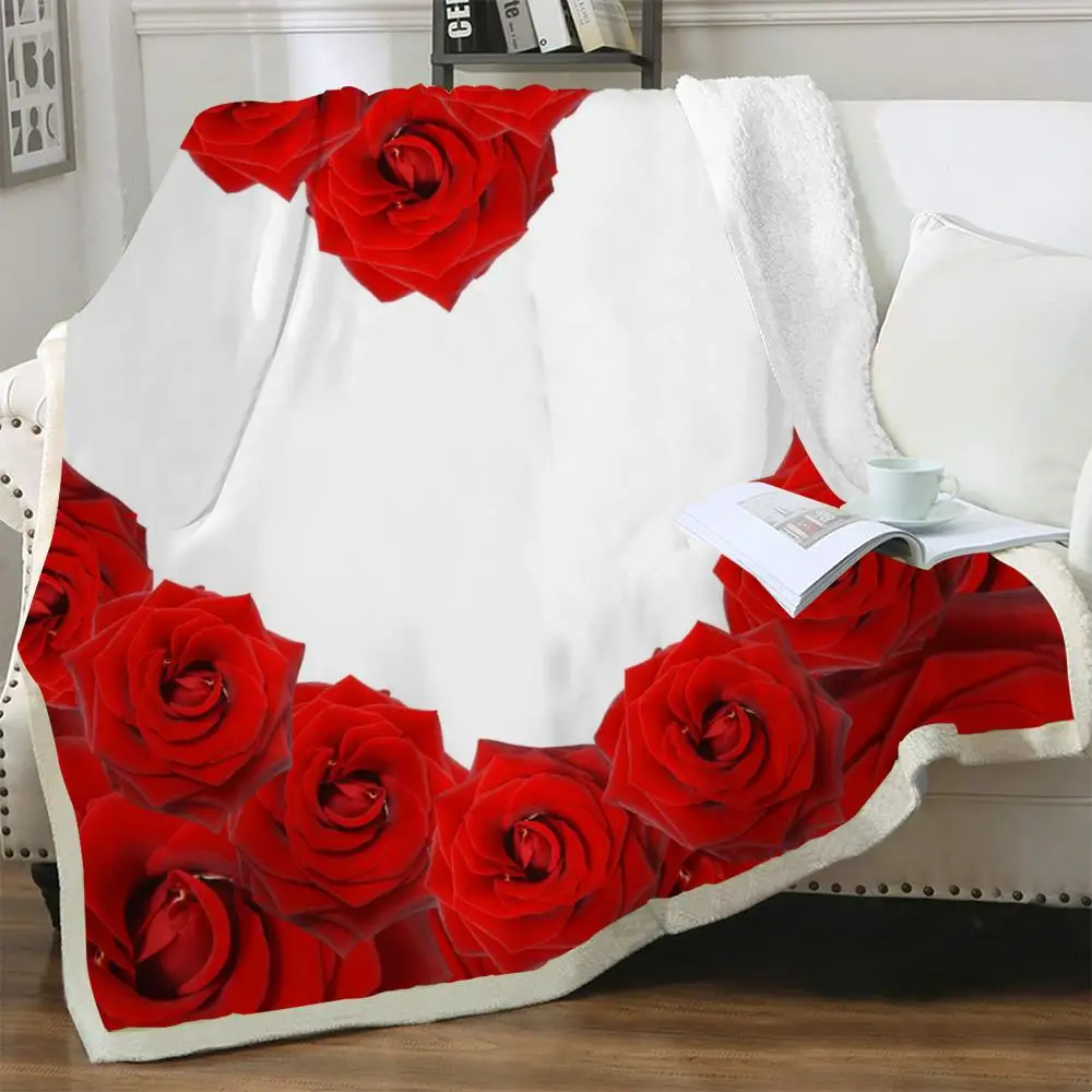 

NKNK Love Blanket Flower Bedspread For Bed Flowers Bedding Throw Marry Blankets For Beds Sherpa Blanket Animal High Quality