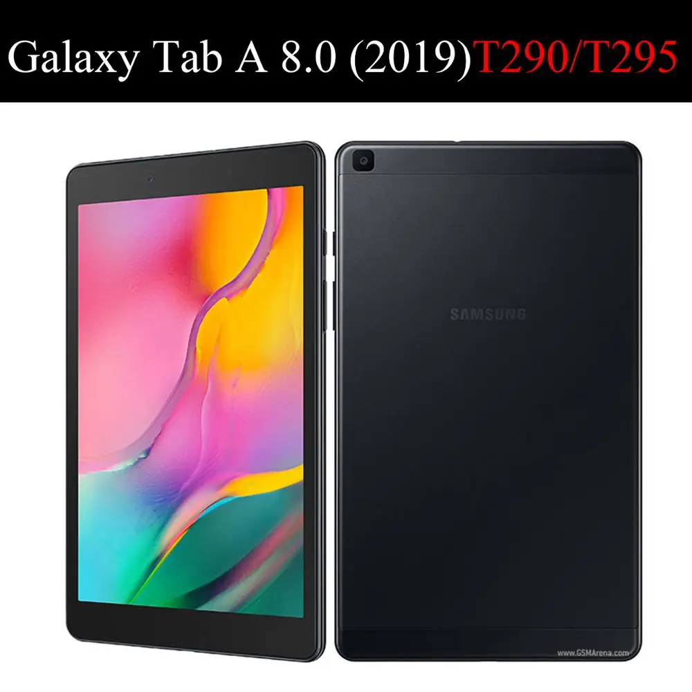 

Tablet case for Samsung Galaxy Tab A 8.0" 2019 Smart sleep wake Protective Solid Shell Stand cover Three fold for SM-T290/T295