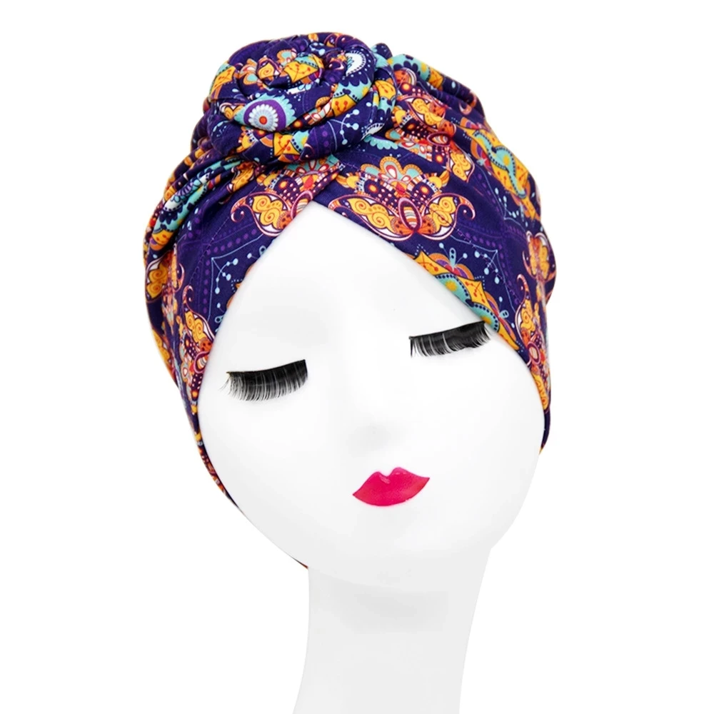 

Trendy printed hijab bonnet Indian arab wrap women head scarf turban caps Bohemian ethnic inner hijabs for cap muslim headdress