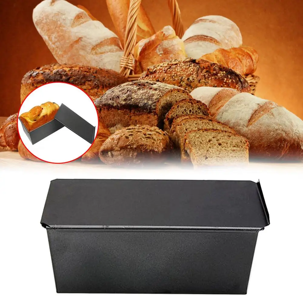 

Non-stick Bread Loaf Meatloaf Pan With Lid Iron Toast Cake Mold For Kitchen Bakeware Toast Mold 450g-900g Baking Supplies