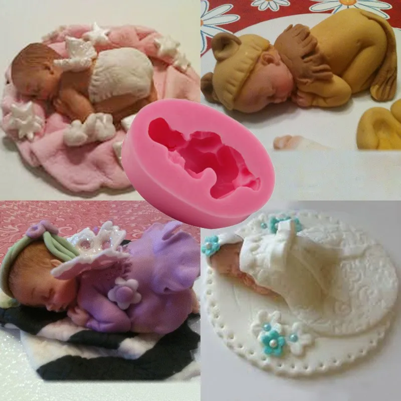

3D Sleep baby handmade Silicone soap mold chocolate cake Baking decorating tools DIY cookies fondant silicone mold mould