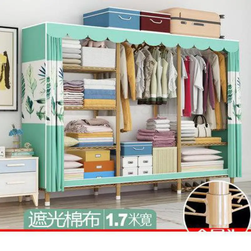 Простой Тканевый шкаф стальная труба толстый усиленный сборка ткани для