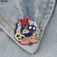 m4777 dmlsky cute cat brooch cartoon animals enamel pins for women men backpack brooch personality pin accessory