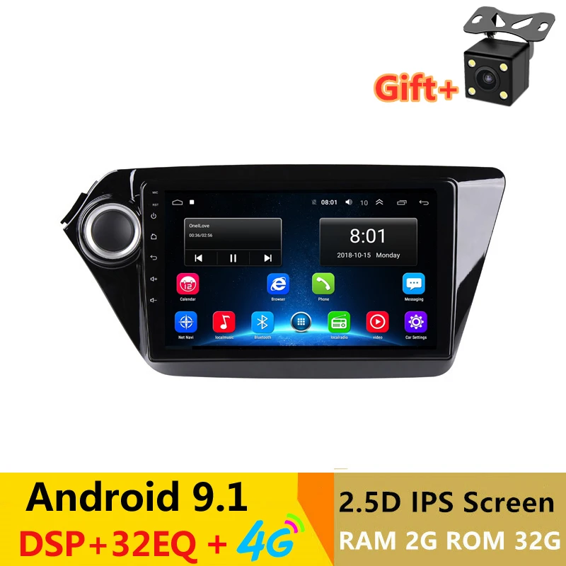 Android 9 1 автомобильный DVD видео плеер GPS для Kia Rio K2 2012 2015 аудио Радио Стерео