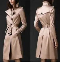 2021 autumn new brand women trench coat long windbreaker europe america fashion trend double breasted slim long trench