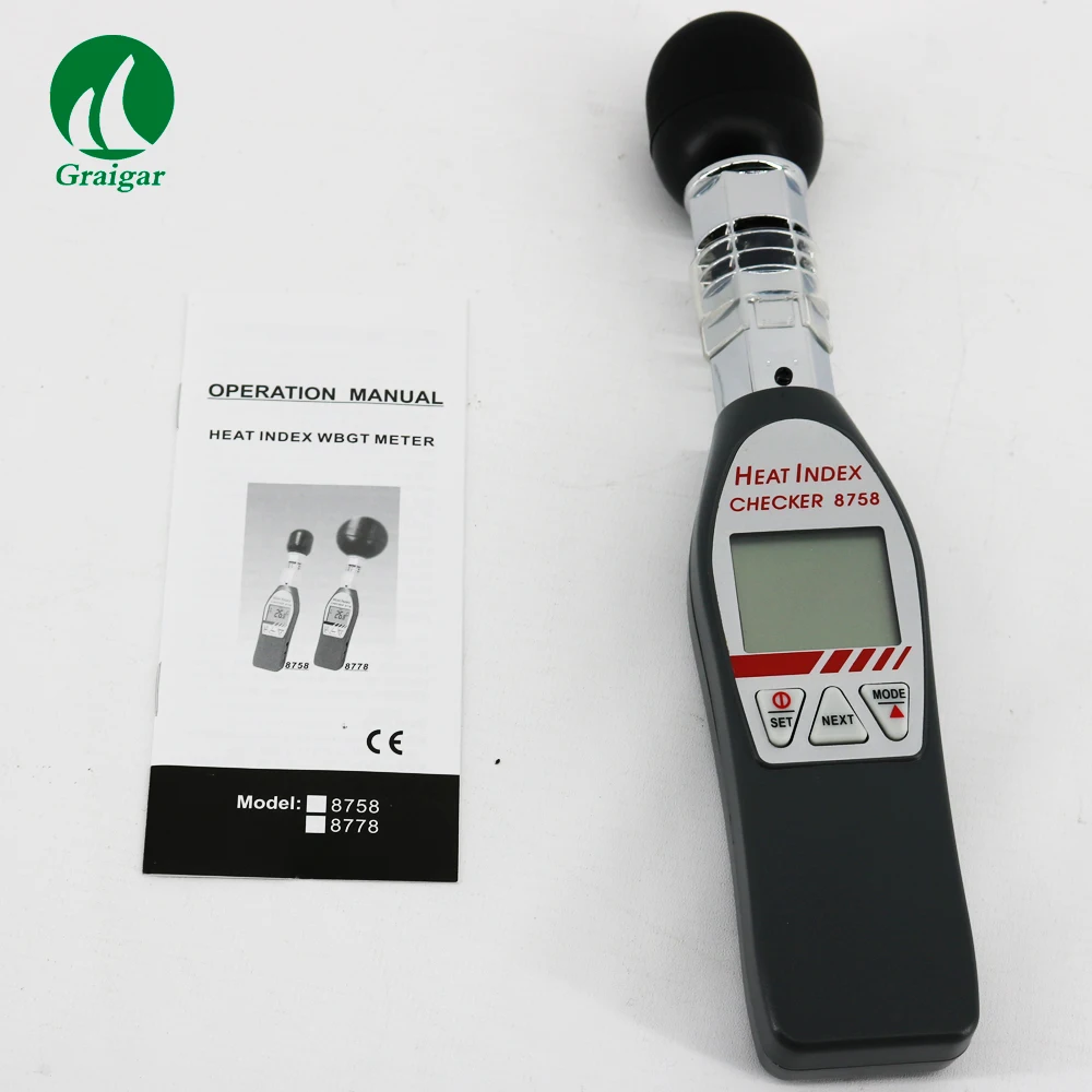 

AZ-8758 Handheld WBGT Meter Wet Bulb Globe Temperature Meter Heat Stroke Prevention Meter AZ8758