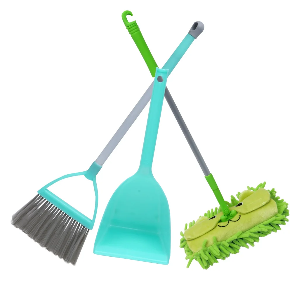 

3pcs Children Broom Mop and Dustpan Mini Broom Set Sweeping Toys