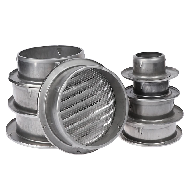 Stainless Steel Exterior Wall Air Vent Grille Round Ducting Ventilation Grilles 70/80/100/120MM
