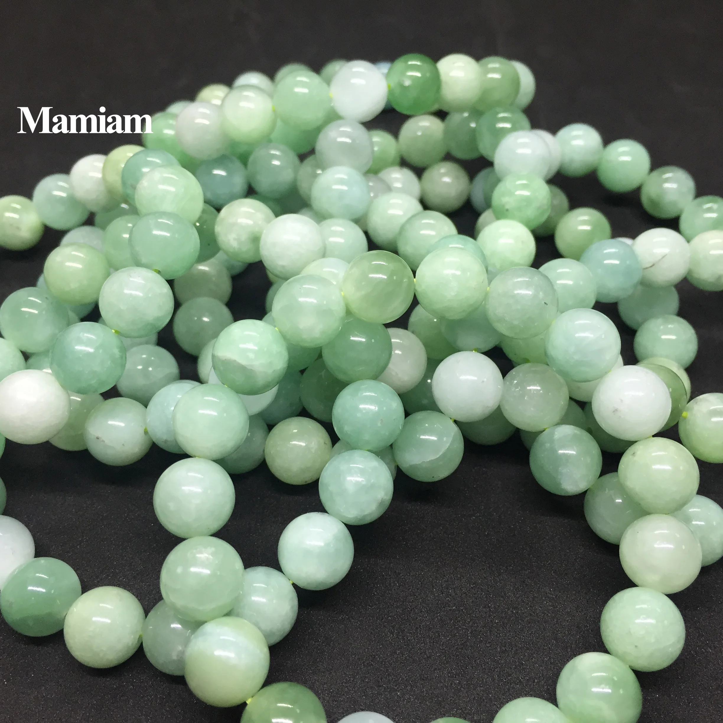 

Mamiam Natural A Burma Jadeite Beads 10mm Stone Bracelets Necklace Design Diy Jewelry Making Party Pulseras Gift For Women