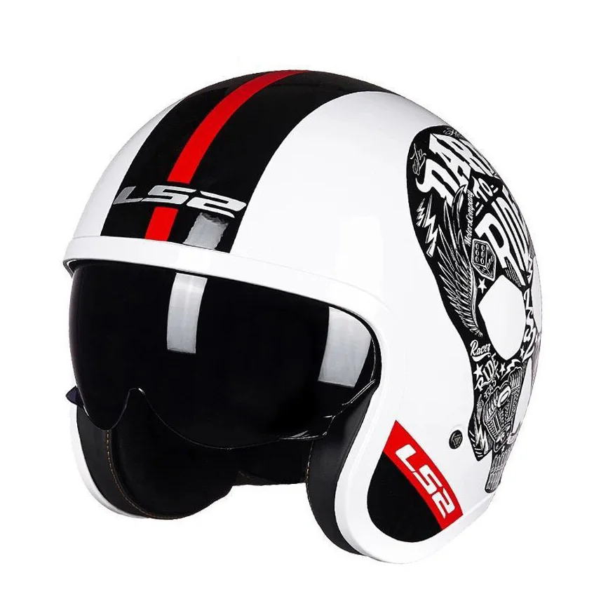 Мотоциклетный шлем унисекс для мужчин и женщин винтажный с открытым лицом