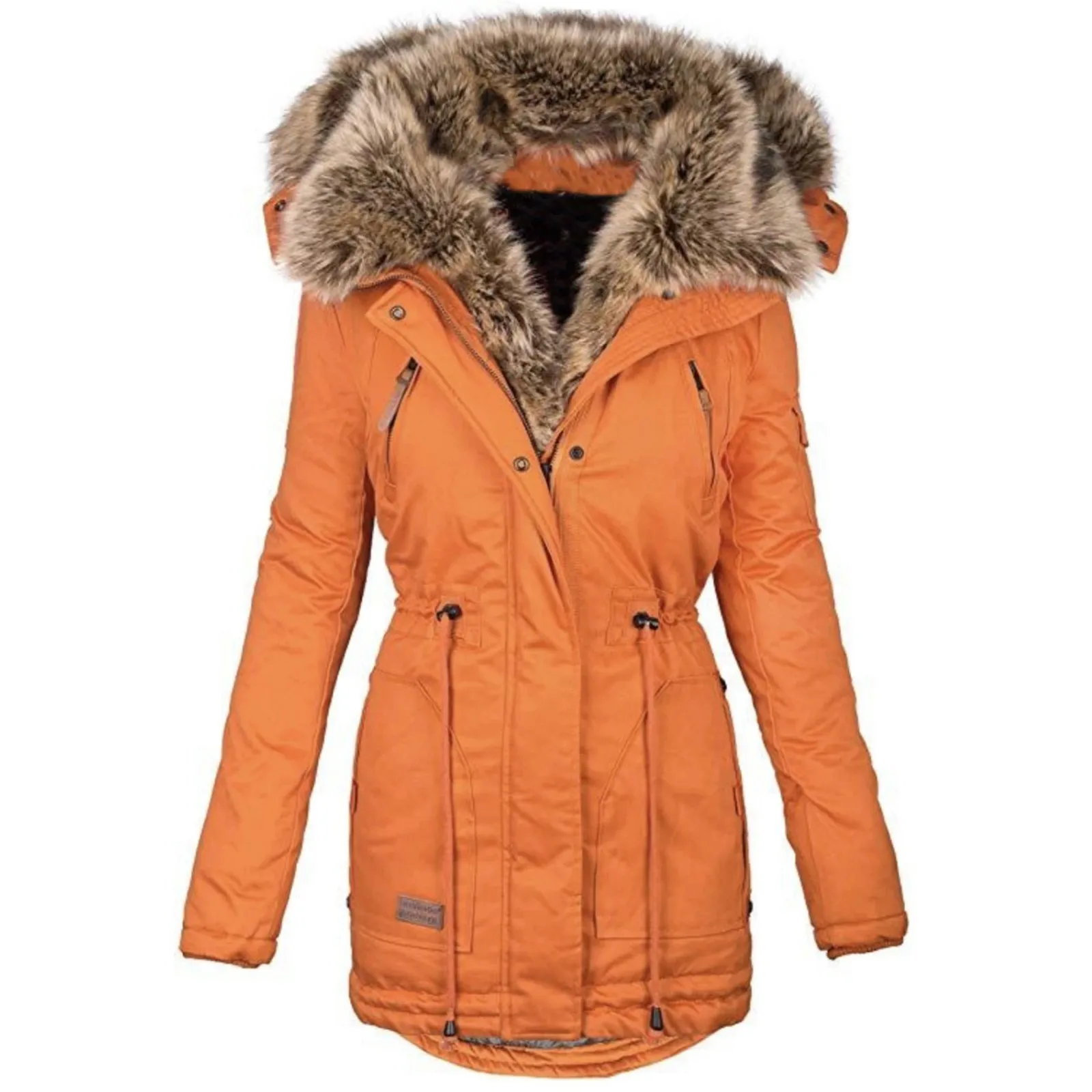 

Winter Women Jacket Medium-long Thicken Plus Size Outwear Hooded Wadded Coat Slim Parka Hooded Cotton Padded Jacket Overcoat #F