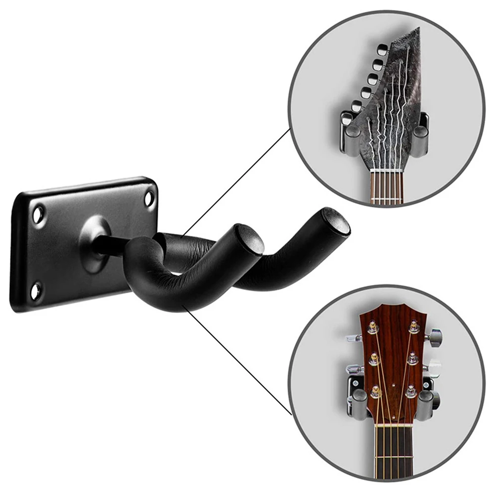 

Electric Guitar Hanger Hook Holder Metal Wall Mount Stand Bracket Ukulele Display Rack Lightweight Portable Music Elements