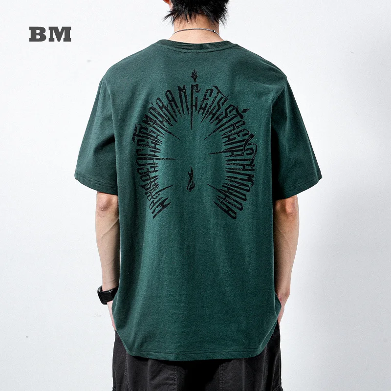 Футболка мужская с круглым вырезом модная Свободная Повседневная Уличная одежда