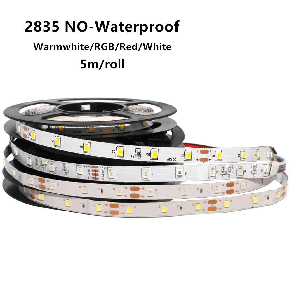 5 м RGB Светодиодная лента 5050 5630 5730 3528 2835 SMD 60 светодиодов/м полоса Гибкая не