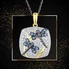 Квадратная Подвеска со стрекозой, хрустальное ожерелье, роскошные ювелирные изделия, элегантная женская дешевая бижутерия, оптовая продажа, ретро ожерелье, подарок для пары