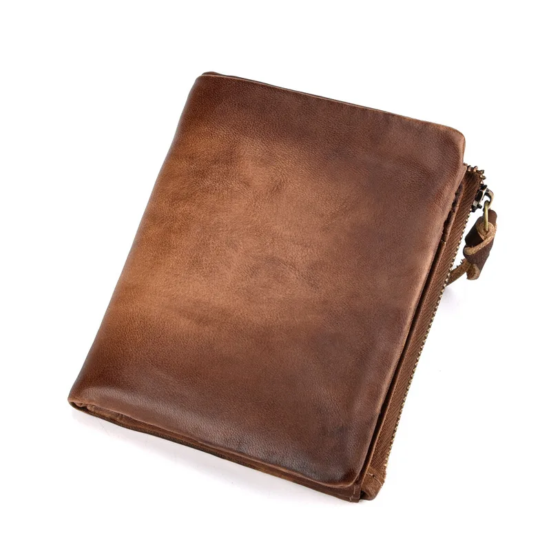 Men's real cowhide wallet business casual head layer cowhide wallet man zero wallet card BaoChun color leather wallet