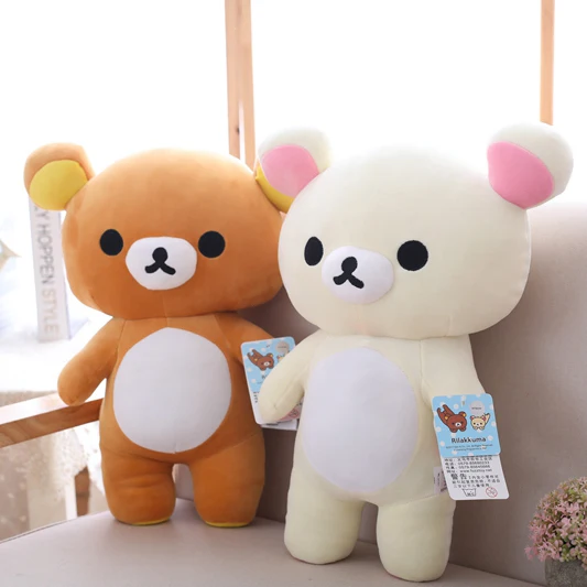 

20-80cm Big size Rilakkuma Couple Plush doll Stuffed toys soft Pillow Anime Yellow chicken cartoon animal gifts For girlfriend