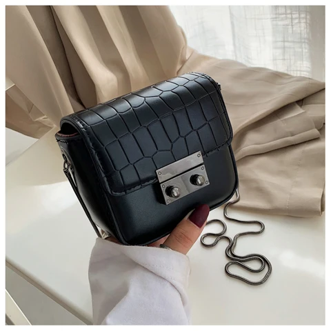 Женская сумка новинка 2019 осенне зимняя через плечо с иностранным крокодиловым