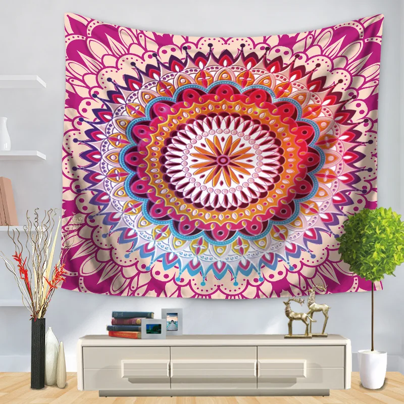Mandala pattern Wall tapestry Boho Background cloth wall carpet hanging Home Decor Beach mat 75*90cm GT-0011 | Дом и сад