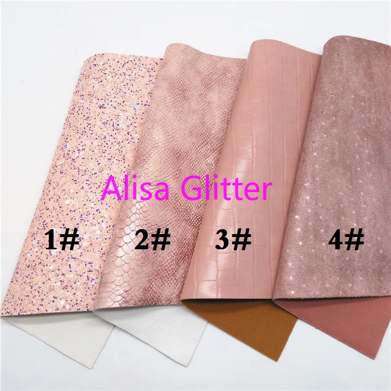 1 шт. блестящая розовая ткань с блестками Alisa размера A4 21x29 см из искусственной