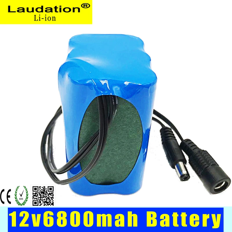 Горячая Распродажа 12v батарея 3s DC 11 1 V 12 6 6.8Ah портативная перезаряжаемая литиевая