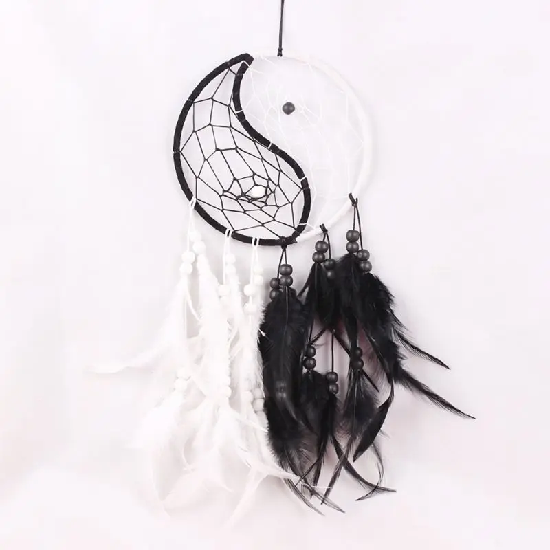 

Dream Circular Catcher Net With Feathers Beads For Wall Window Car Hanging Decors Ornament Craft Gift Decorations Dream Circular