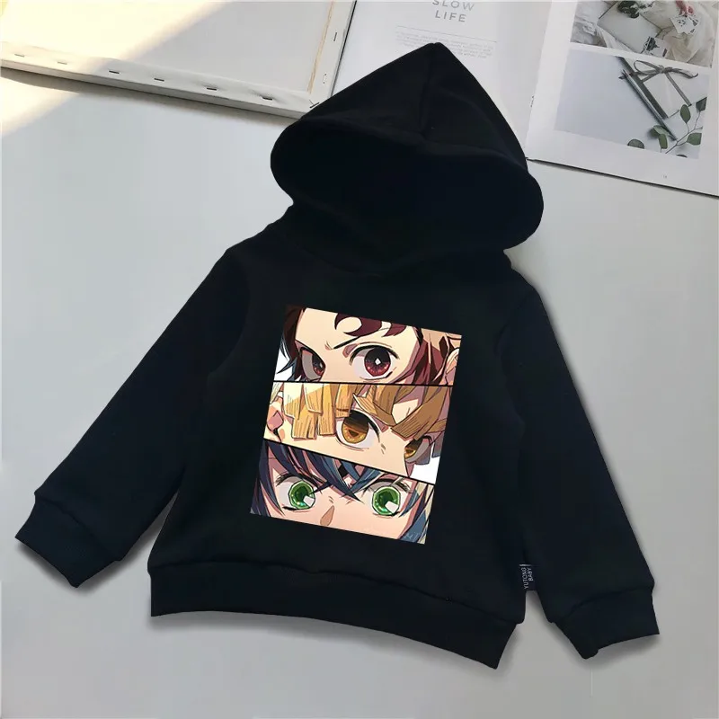 

Demon Slayer Kids Child Crew Neck Hooded Sweatshirt rengoku Kimetsu No Yaiba Casual Long Sleeve Pullover Hoodies Top Blouse Coat