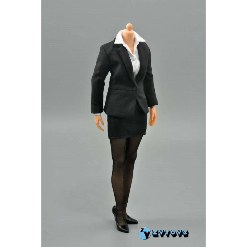 

Mnotht 1/6 Black Business Suits OL Female Soldier Coat With trousers shirt for 12in Tbleague Hottoy Phicen Action figure toy