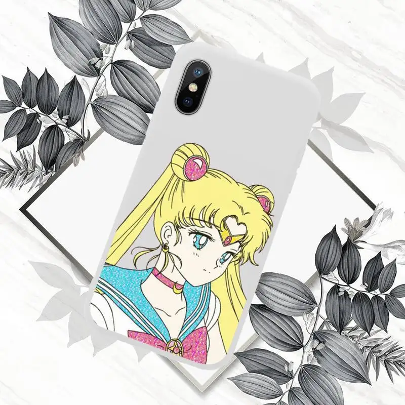 

Anime Sailor Moon Phone Case Candy Color for iPhone 6 7 8 11 12 s mini pro X XS XR MAX Plus