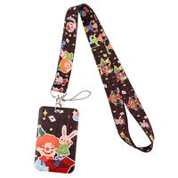 cute clown lanyards card holder keys chain id credit card cover pass mobile phone charm neck straps fashion accessories gifts