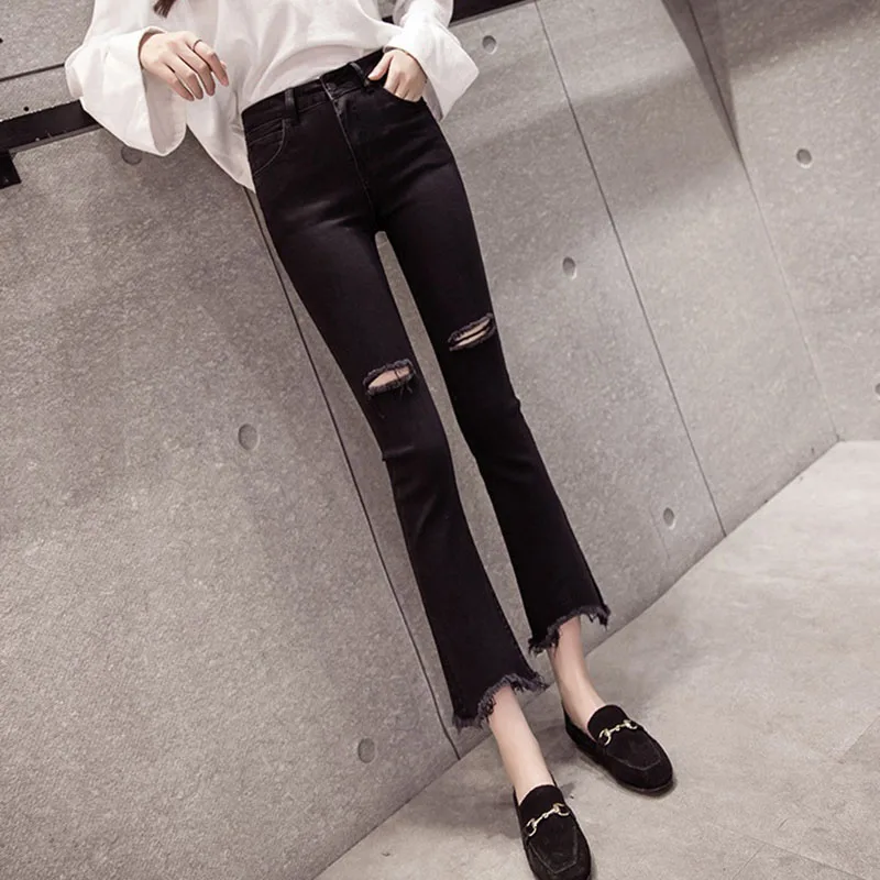 Женские джинсы Новинка весна-осень 2019 свободные тонкие большого размера широкие