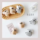 Новинка 2022, плюшевая заколка в Корейском стиле, меховая мультяшная боковая заколка, красный головной убор для девочек, заколка для волос, повязка на голову, аксессуары для волос