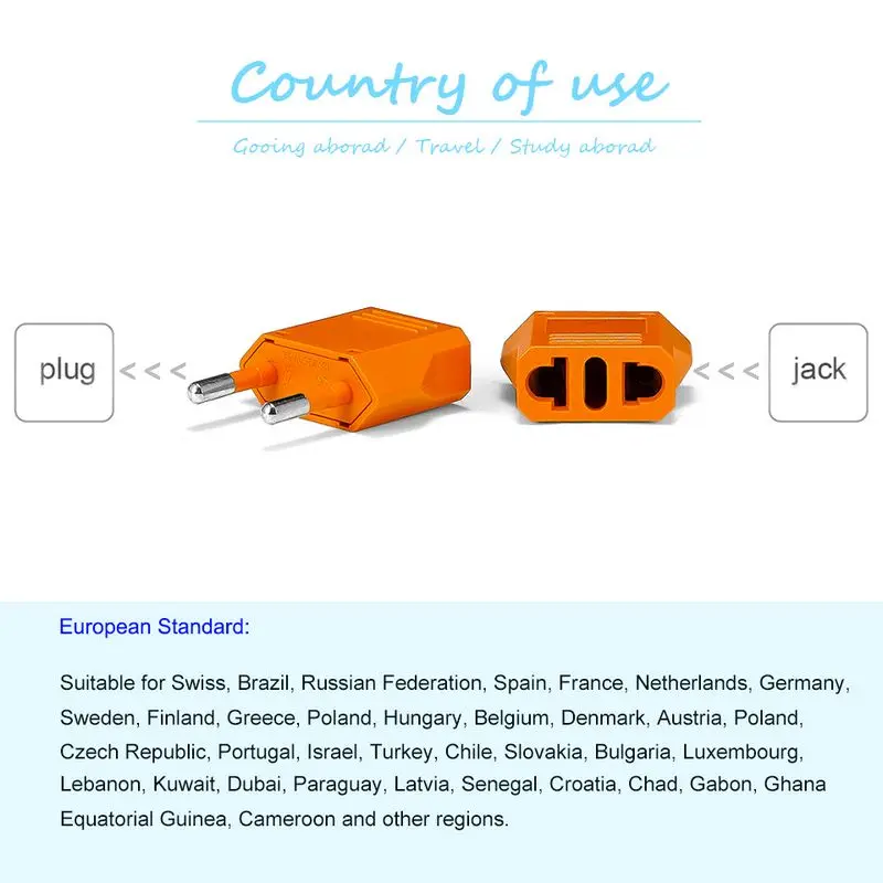 

100pcs US CN JP To EU Plug Adapter Socket Plug Converter American Japan To Euro Europe Travel Plug AC Electric Socket Outlet