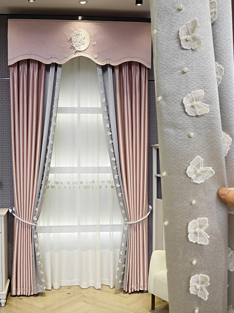 

Customized 2022 New High-quality Luxury Modern Stitching Curtain for Bedroom Wedding Room and Girl Room Blackout Curtain