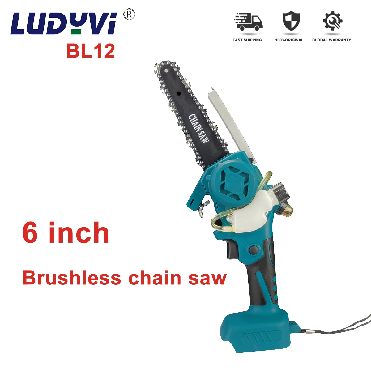 

6 Inch 1280W Mini Electric Chain Saw Woodworking Pruning ChainSaw One-handed Garden Logging Power Tool For Makita 18V Battery