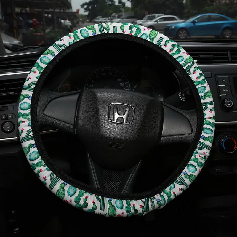 1 шт ПОДСОЛНУХ кактус Леопард неопреновый автомобильный чехол на руль против скольжения и поглощения пота Авто покрытие на руль
