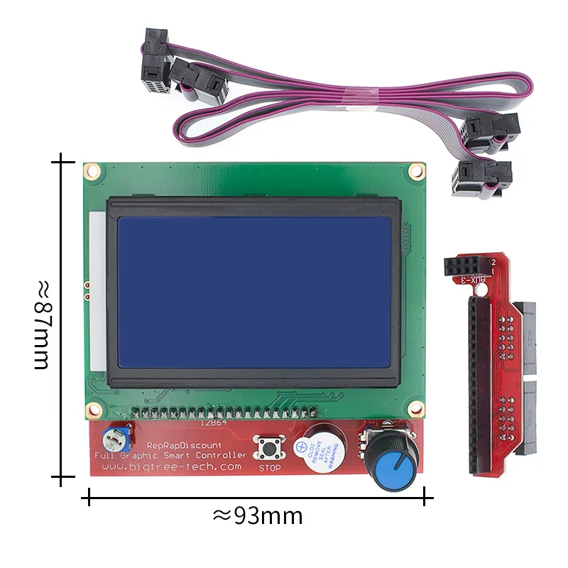 12864 смарт-управление Лер RAMPS 1,4 lcd 12864 lcd панель управления синий экран для 3d принтера lcd 12864 - Цвет: LCD 12864