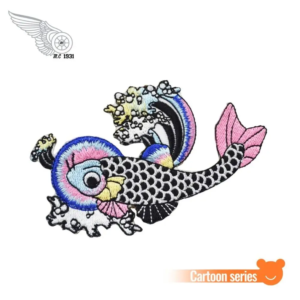 100% цветные нашивки с вышивкой на карпа вышивка утюгом аппликация сделай сам