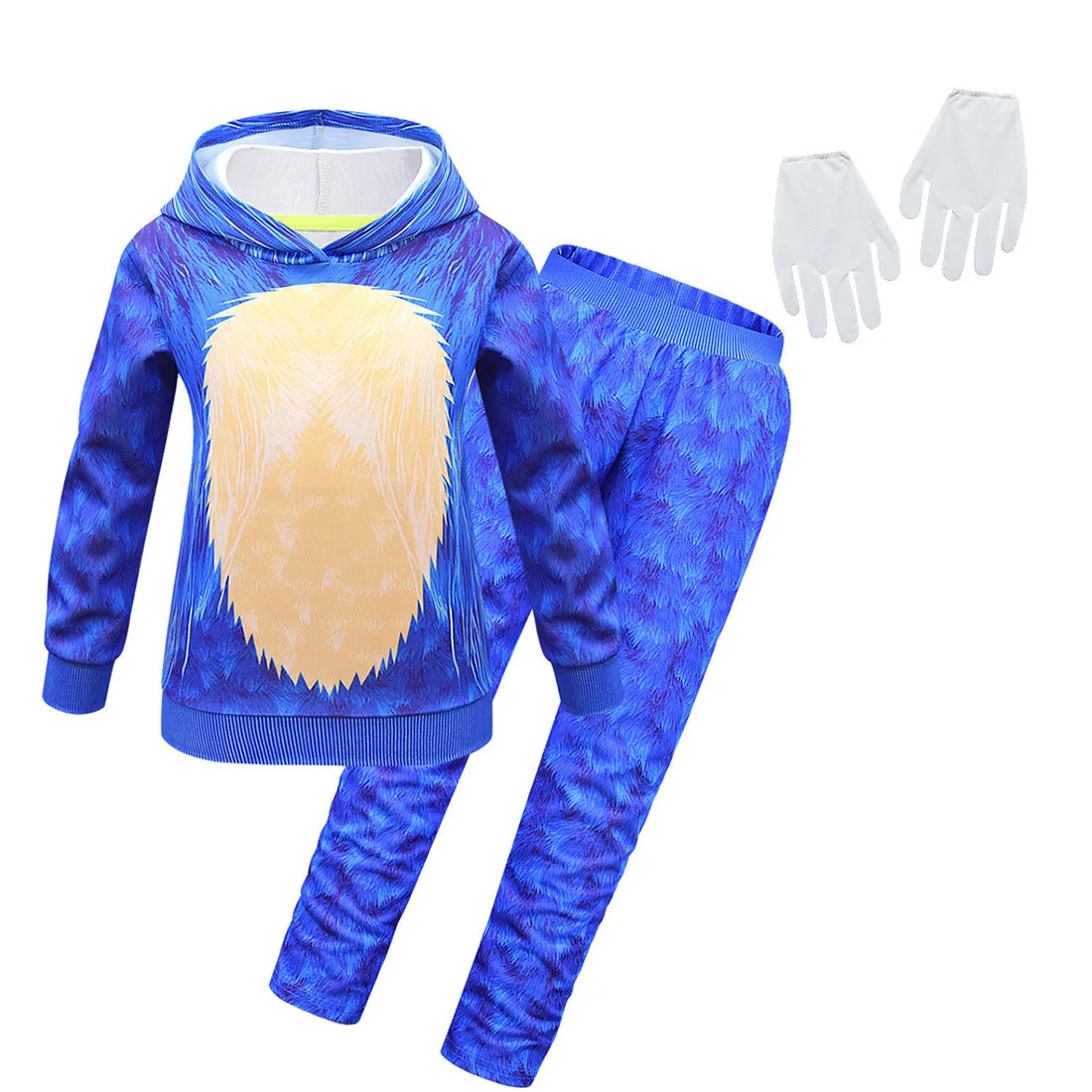 Костюм на Хэллоуин голубой Ежик видеоигра искусственное аниме