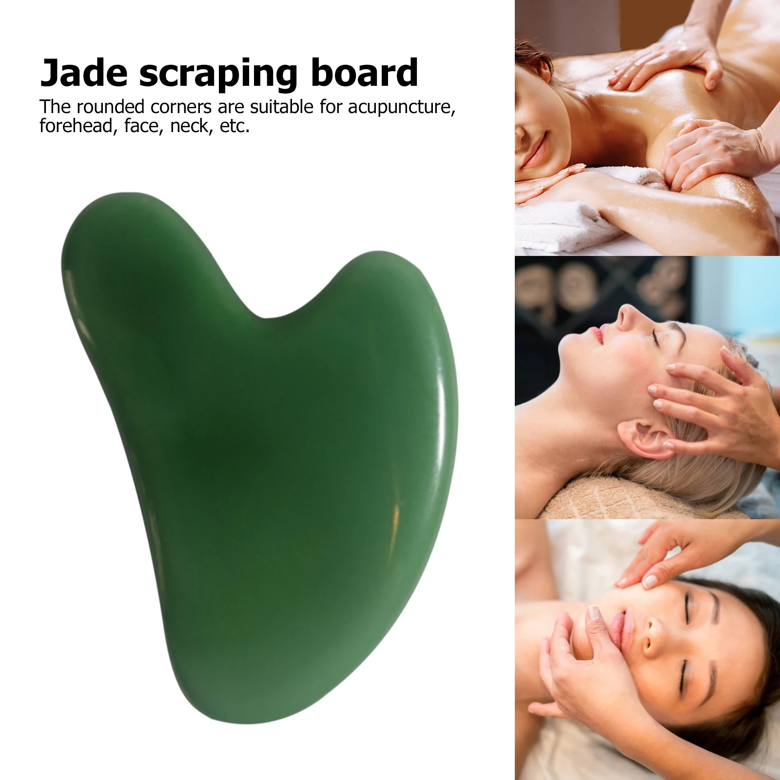 Инструмент для лица Gua Sha Нефритовый камень доска спа-иглоукалывания терапия
