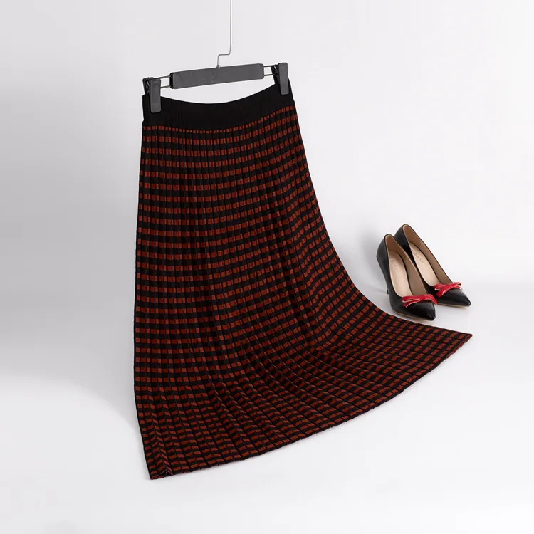 Женская трикотажная юбка Осень зима 2019 Европейская и американская мода