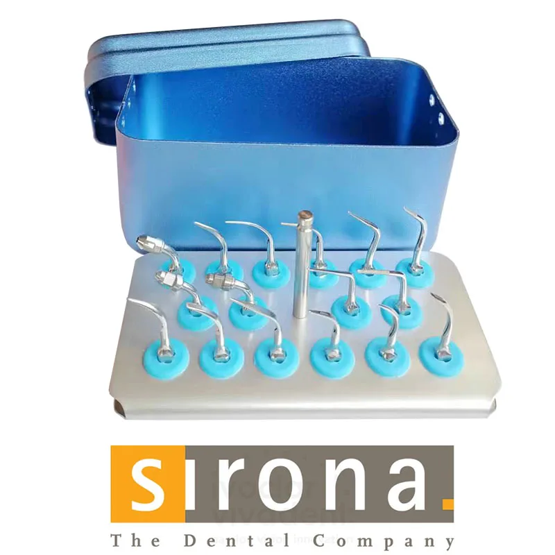 16 Pieces/set & 1 Tip-holder Dental Sirona Scaler Tips GS1/GS2/GS3/GS4/GS5/GS6/PS1/PS3/PS4/ES1/ES2/ES3/ES8/PS3D/PS4D/ES3D