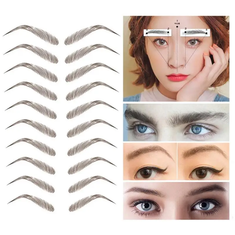 4D Imitation Ecological Eyebrows Hair like Authentic Eyebrow Tattoo Sticker Water-based Brow stickers False | Красота и здоровье