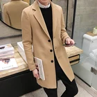 (10 цветов) 2019 осень и зима Новое мужское шерстяное пальто 5XL большого размера тонкое длинное пальто, модная облегающая дикая мужская куртка